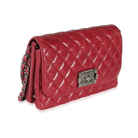 Chanel 12P Red Glazed Calfskin Veau Brilliante Flap Bag - Picture 5 of 8